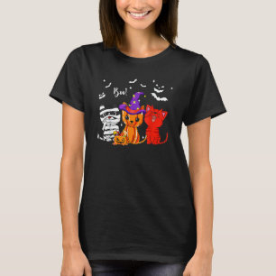 Camiseta Ghost Black Cat Boo Y Pumpkin Halloween Leopar