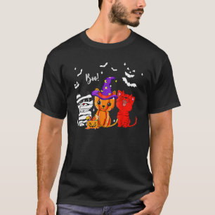 Camiseta Ghost Black Cat Boo Y Pumpkin Halloween Leopar