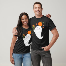 Camiseta Ghost Black Ghost Pequeno Boo de Halloween