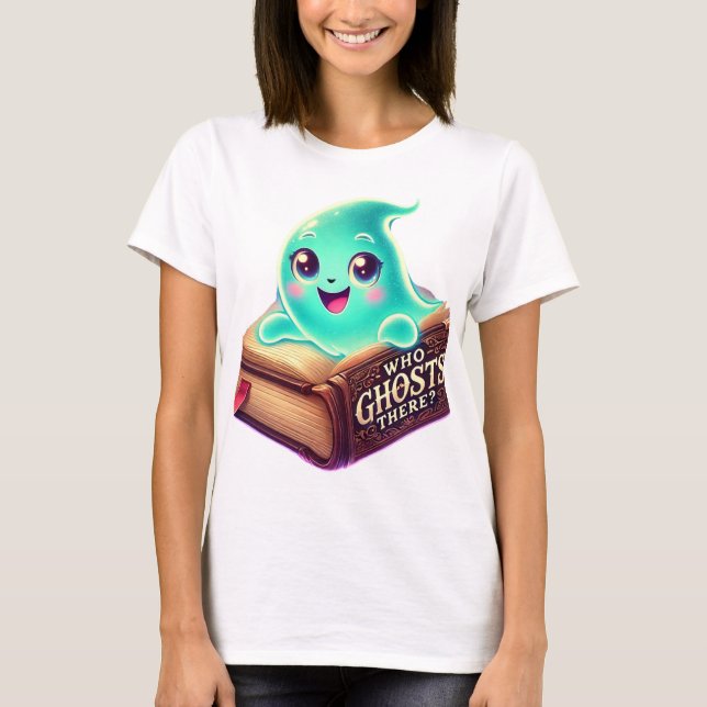 Camiseta Ghost bonito e livro assombrado - Design assustado (Frente)