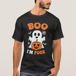 Camiseta Ghost Boo I m Four Year 4th Birthday Boys Hallowee
