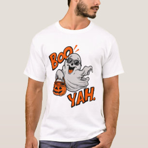Camiseta Ghost Boo Yah Dia de as Bruxas engraçado Shirt Spo