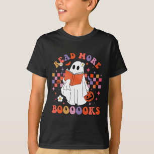 Camiseta Ghost Book Bonito Leia Mais Livros Engraçado Profe