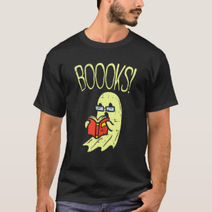 Camiseta Ghost Book Bonito Lendo Professora Escola Engraçad