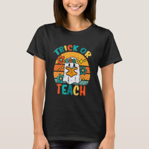 Camiseta Ghost Books Trick Ou Ensina O Feiticeiro De Capuz