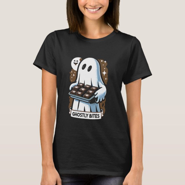 Camiseta Ghost Brownie Halloween Baeking Bread (Frente)