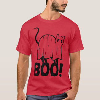 Camiseta Ghost Cat Boo Animal Pet Engraçado Escondendo Peek
