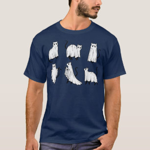Camiseta Ghost Cat Halloween, Cat Lover, Black Cat, Spooky