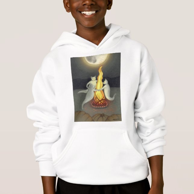 Camiseta Ghost Cats Halloween Kids (Frente)