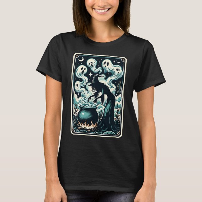 Camiseta Ghost Cauldron Gothic - Placa de Tarot Supernatura (Frente)