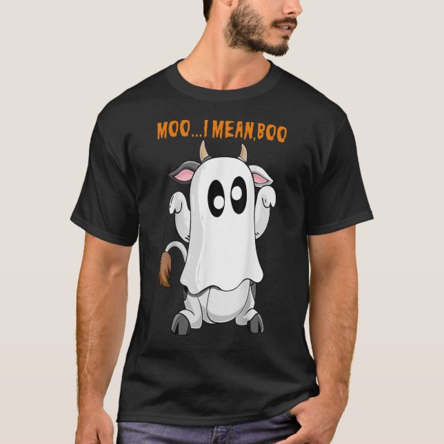 Camiseta Ghost Cow Fazenda Moo Eu Quero Dizer Boo Moon Cosp (Frente)