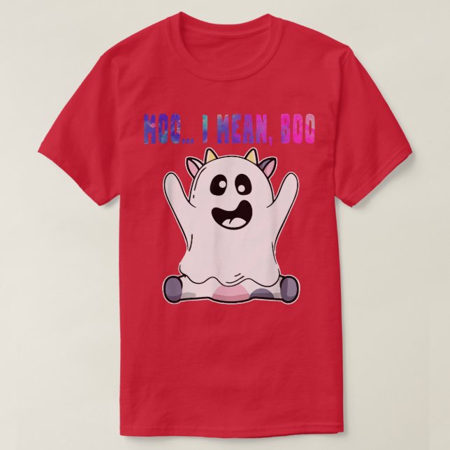 Camiseta Ghost Cow Moo Farmer Ghost Farmeen Quer Dizer Boo  (Frente do Design)