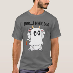 Camiseta Ghost Cow Moo I quer dizer Boo Dia de as Bruxas en