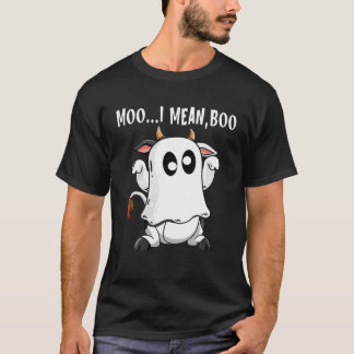 Camiseta Ghost Cow Moo Quero Dizer Boo Engraçado Pumpkin Fa