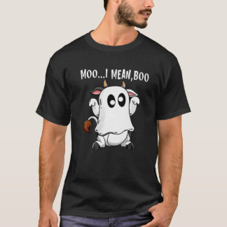 Camiseta Ghost Cow Moo Quero Dizer Boo Engraçado Pumpkin Fa