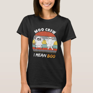 Camiseta Ghost Cow Moo Quero Dizer Boo Pumpkin Moon Hallowe