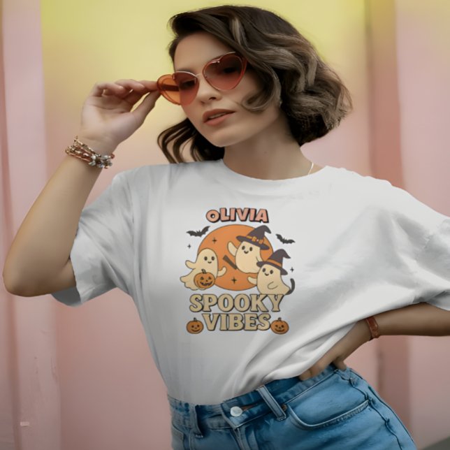 Camiseta Ghost da bruxa-branca Spooky Vibes Figurino de Hal (Criador carregado)