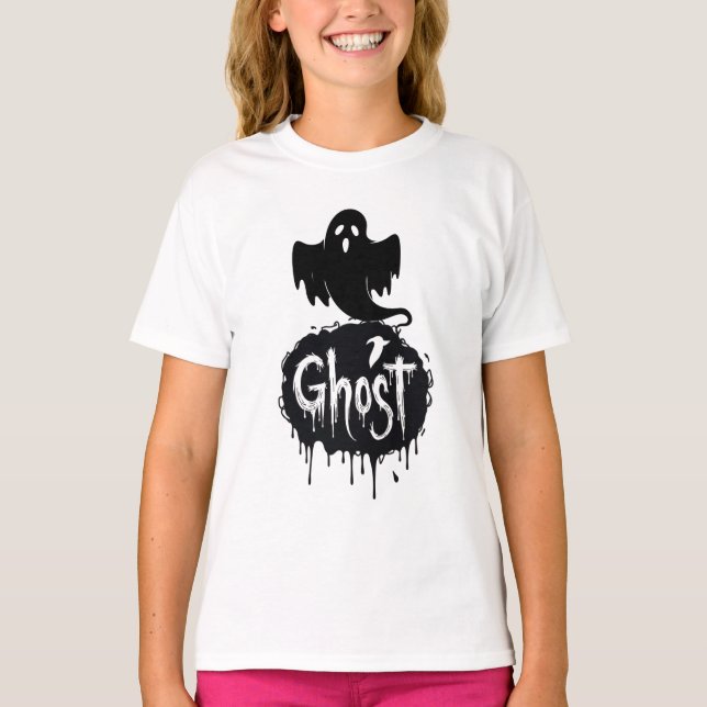 Camiseta Ghost – Dark Horror Dripping Text Art (Frente)