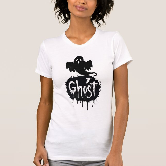 Camiseta Ghost – Dark Horror Dripping Text Art (Frente)