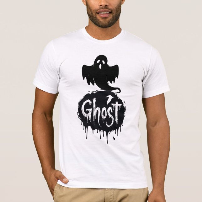 Camiseta Ghost – Dark Horror Dripping Text Art (Frente)