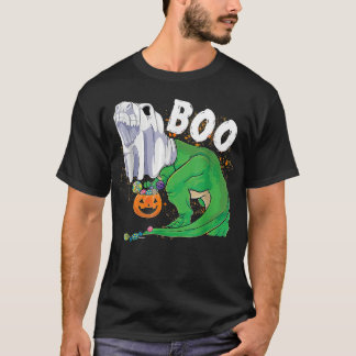 Camiseta Ghost Dinosaur T re Engraçado Boo Halloween Pumpki