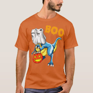 Camiseta Ghost Dinosaur T rex Engraçado Boo Halloween Dava 