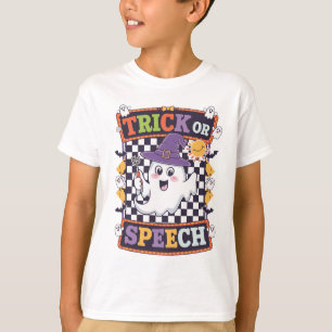 Camiseta Ghost do Dia de as Bruxas engraçado Laranja de Tri