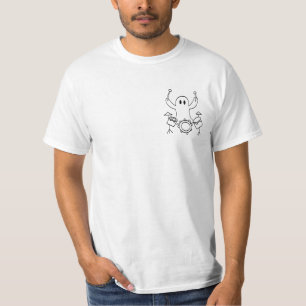 Camiseta Ghost Drummer Preguiçoso Halloween Costume Tocando