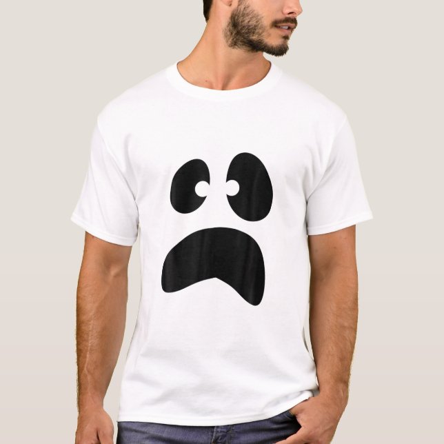 Camiseta Ghost Face Simples Fácil Costume De Halloween (Frente)