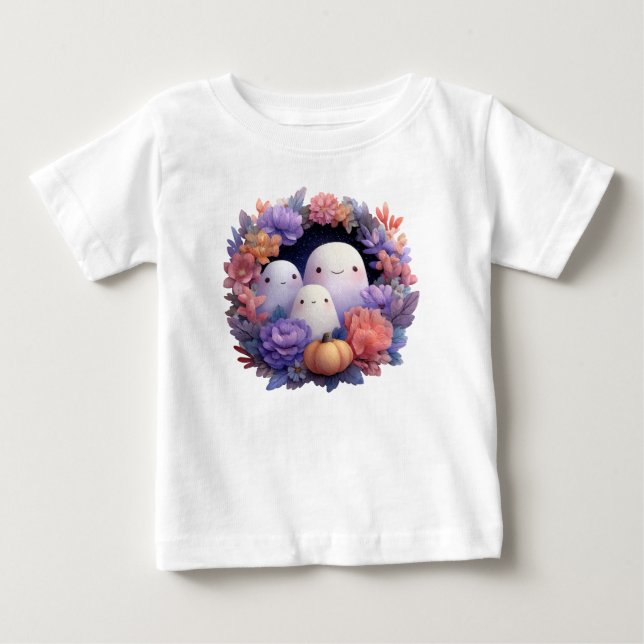 Camiseta Ghost Family Halloween Wreath (Frente)