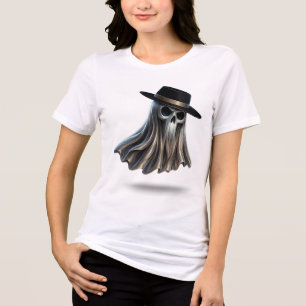 Camiseta Ghost Fedora Gótico – Espírito Caveira As