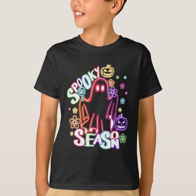 Camiseta Ghost Floral Coquette Halloween Pumpkin Spook (Frente)