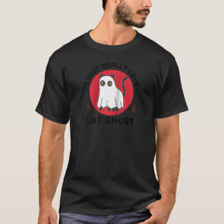 Camiseta Ghost Gato Kawaii Eu Amo Fantasma Gata Gasto