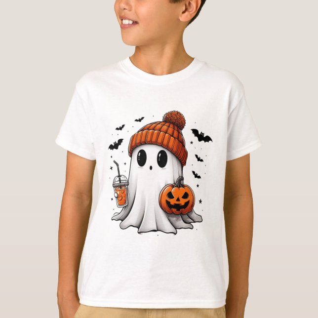 Camiseta Ghost Ghost Coffee Halloween Ghost Ice Cof (Frente)