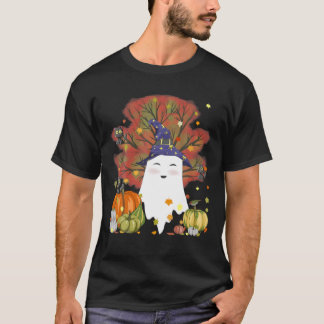 Camiseta Ghost Ghost Gata Pumpkin Café Folha Folha H