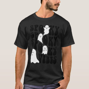 Camiseta Ghost Ghost Halloween Retro Groovy Spooky Diversão