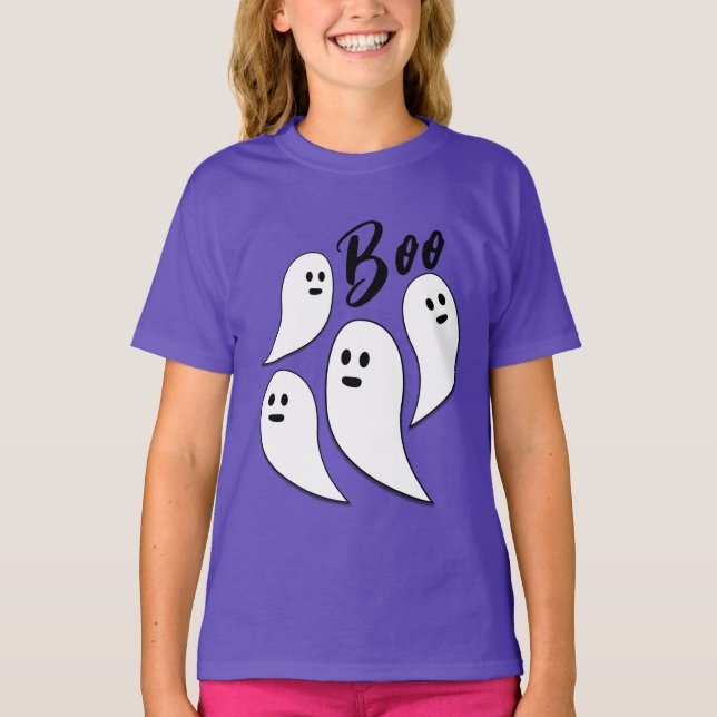 Camiseta Ghost Halloween Black White Standard Boo (Frente)