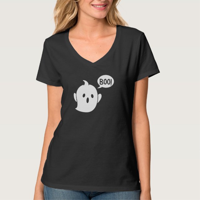 Camiseta Ghost Halloween bonito (Frente)