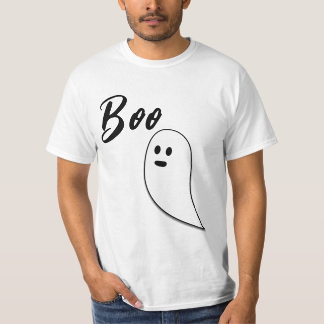 Camiseta Ghost Halloween preto branco (Frente)