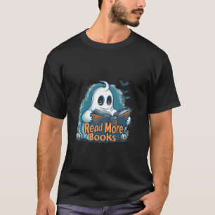 Camiseta Ghost Halloween Pumpkin Spooky Lê Mais Livros T
