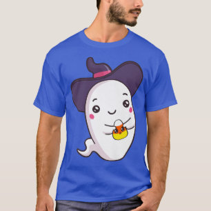 Camiseta Ghost Holding Candy Corn Cute Funny Halloween Cost
