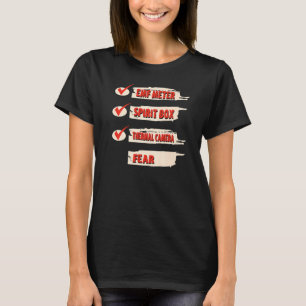 Camiseta Ghost Hunter Checklist EMF Meter Paranormal Invest