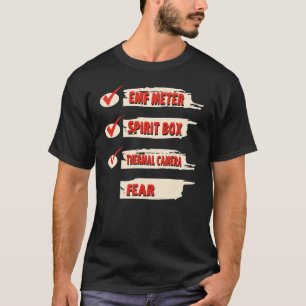 Camiseta Ghost Hunter Checklist EMF Meter Paranormal Invest