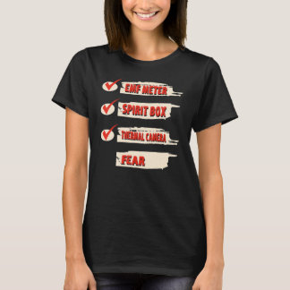 Camiseta Ghost Hunter Checklist EMF Meter Paranormal Invest