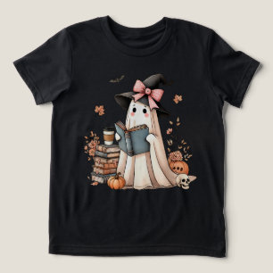 Camiseta Ghost Lading Book Bonito Amava o Fantasma do Hallo