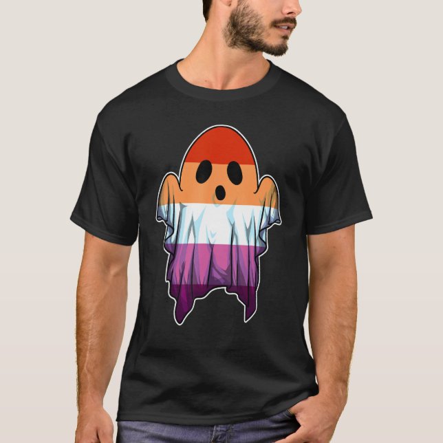 Camiseta Ghost Lgbt Ghost Ghost Lgbt Halloween Lgbtq Lesb (Frente)