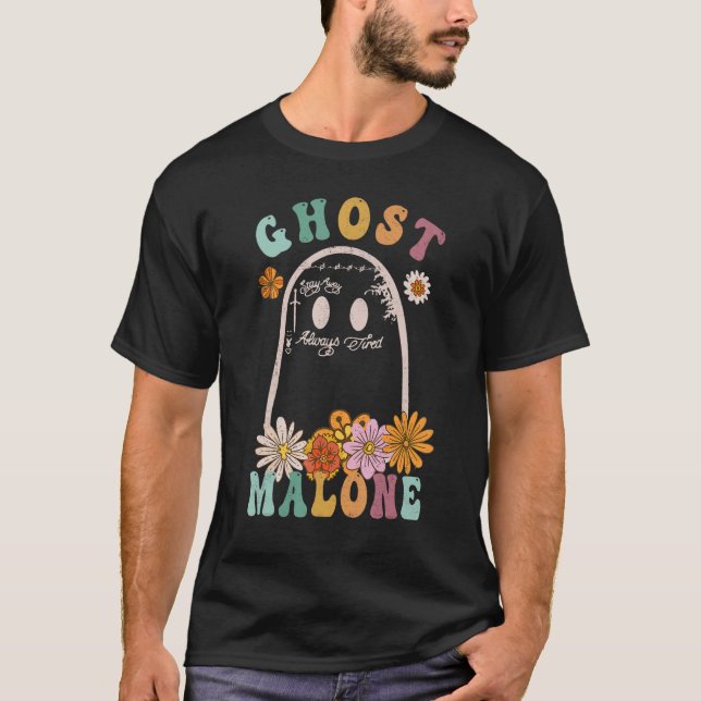 Camiseta Ghost Malone Fall Season Spooky Halloween Cute Gho (Frente)