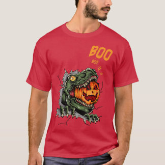 Camiseta Ghost Mummy Dinosaur Engraçado Boo Halloween Homen