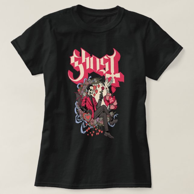 Camiseta Ghost Papa Cupido Dia de os namorados Premium  (Frente do Design)