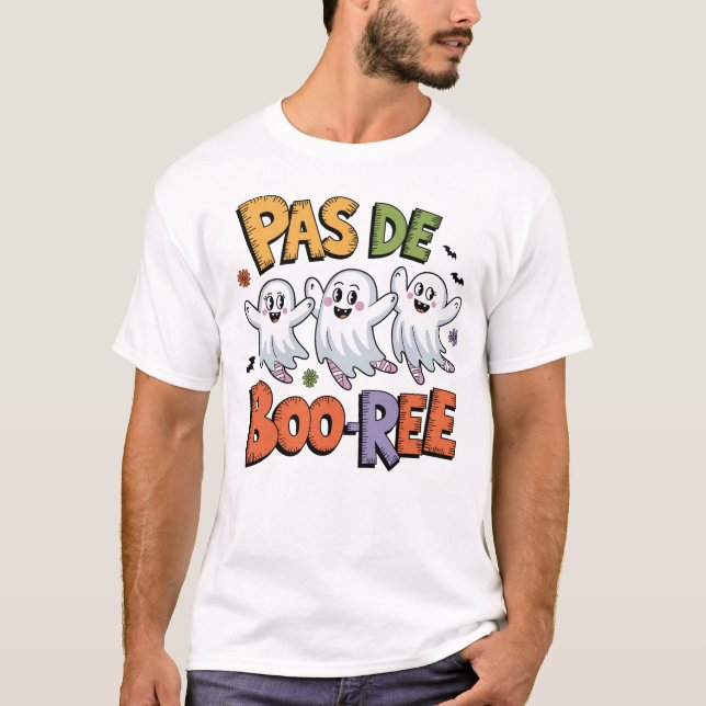 Camiseta Ghost Pas de BOO-rée Balé Dancer Halloween Spook (Frente)